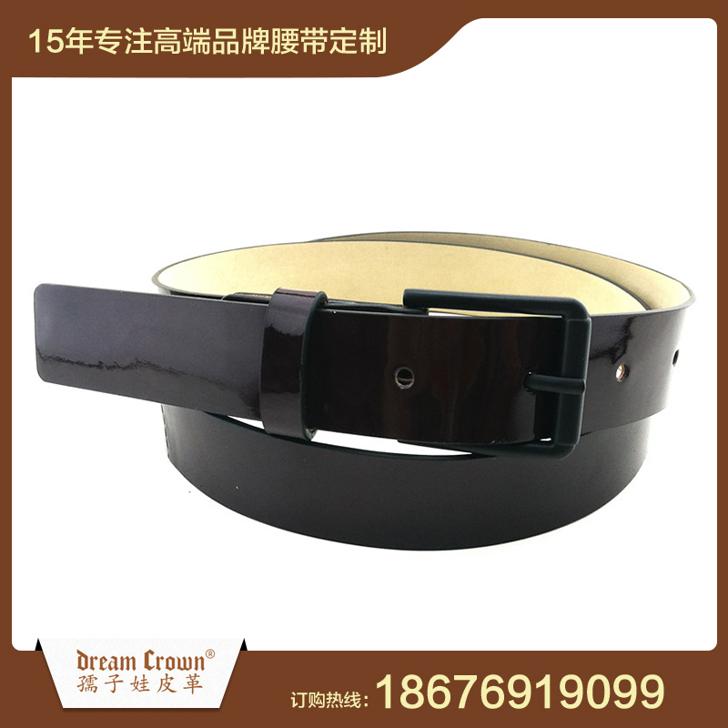 女款鏡面羊皮配米色真皮底腰帶 女款鏡面羊皮配米色真皮底腰帶
